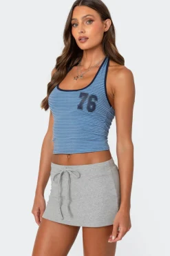 76 Striped Halter Top