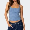 Striped Henley Tank Top