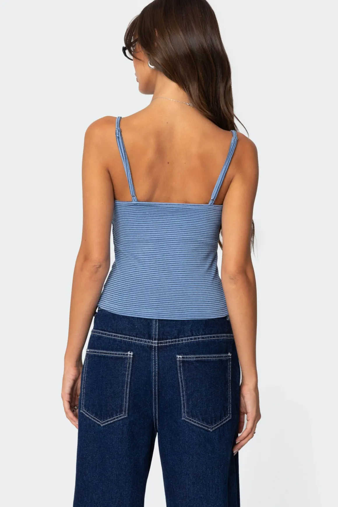 Striped Henley Tank Top