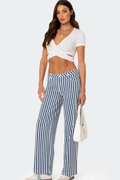 Striped Low Rise Jeans