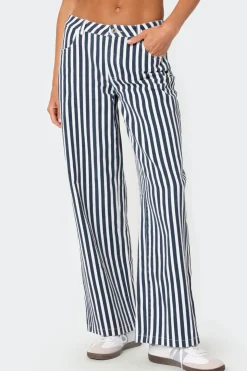 Striped Low Rise Jeans