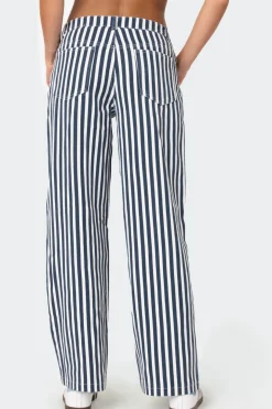 Striped Low Rise Jeans