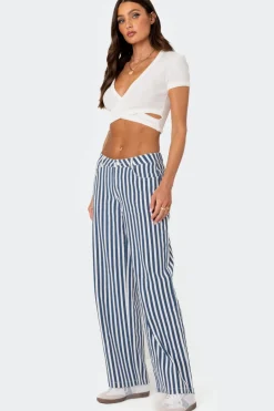 Striped Low Rise Jeans