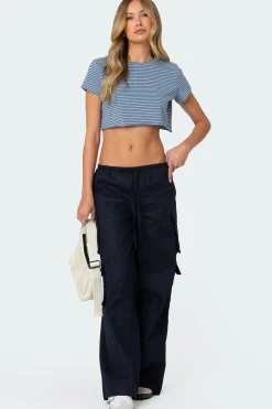 Stripey Cropped T Shirt