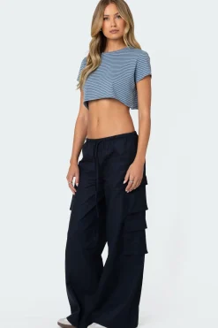 Stripey Cropped T Shirt