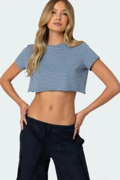 Stripey Cropped T Shirt