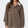 Stripey Oversized Collared Shirt