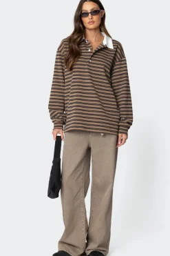 Stripey Oversized Collared Shirt