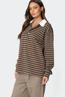 Stripey Oversized Collared Shirt