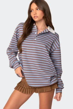 Stripey Oversized Collared Shirt
