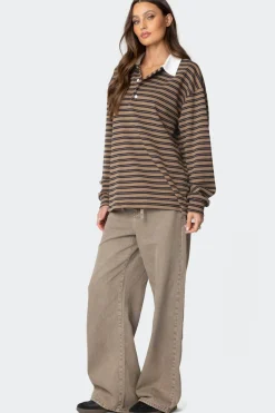 Stripey Oversized Collared Shirt