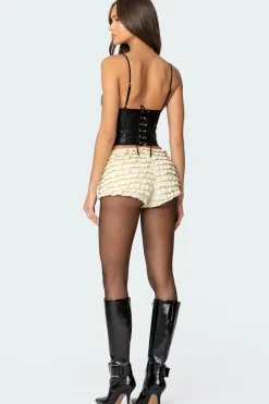 Studded Faux Leather Corset