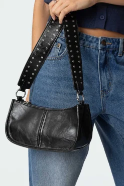 Studded Strap Faux Leather Bag
