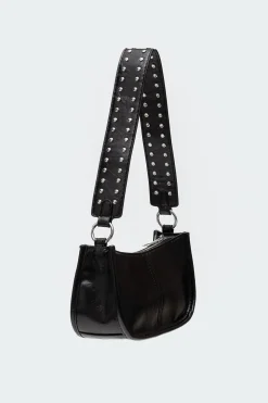 Studded Strap Faux Leather Bag