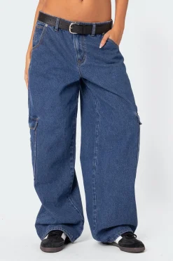Super Oversized Belted Boyfriend Jeans