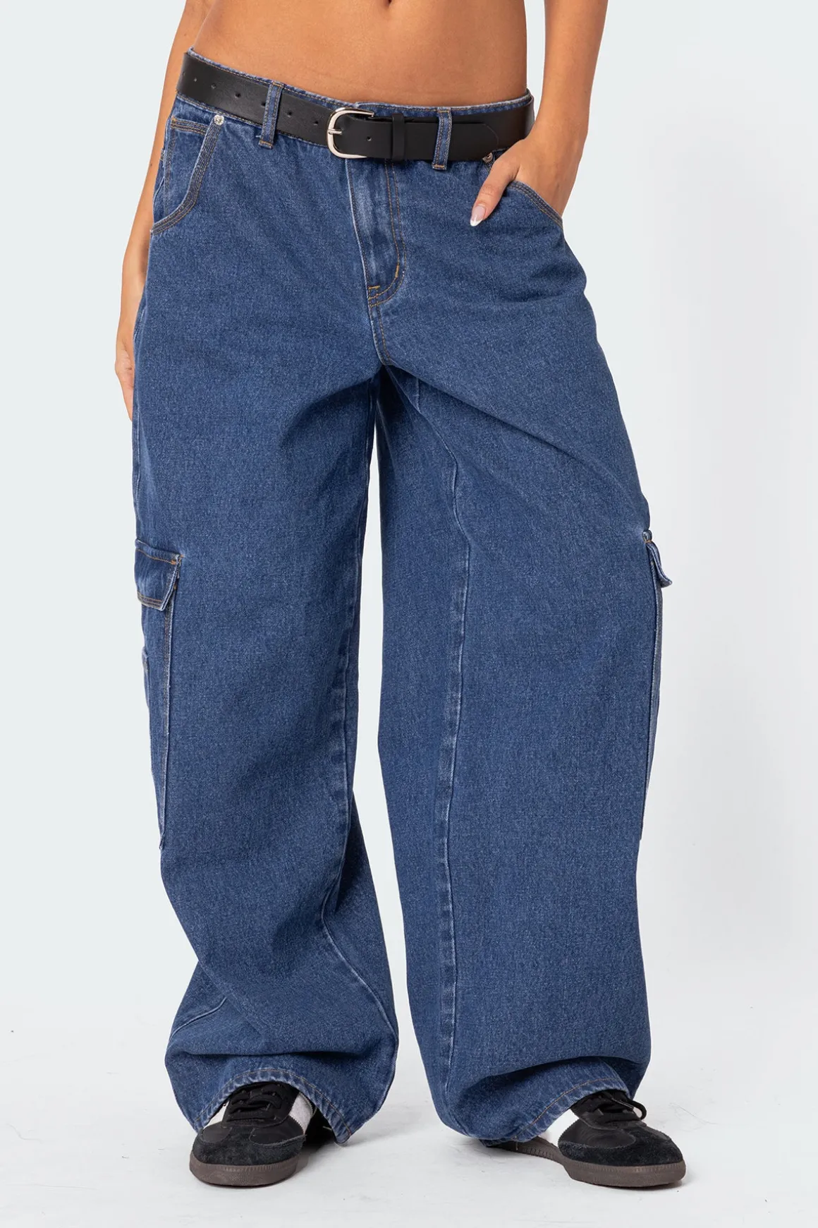 Super Oversized Belted Boyfriend Jeans