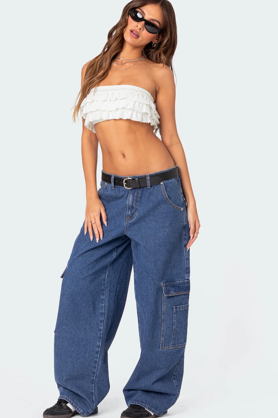 Super Oversized Belted Boyfriend Jeans