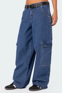 Super Oversized Belted Boyfriend Jeans