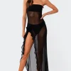 Suri Sheer Mesh Flower Pin Maxi Dress