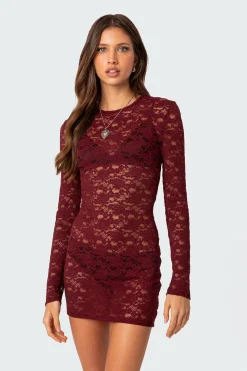 Surreal Sheer Lace Mini Dress