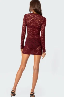 Surreal Sheer Lace Mini Dress