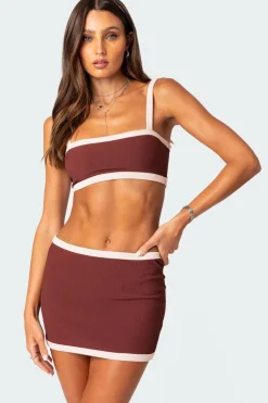 Sutton Contrast Ribbed Bra Top