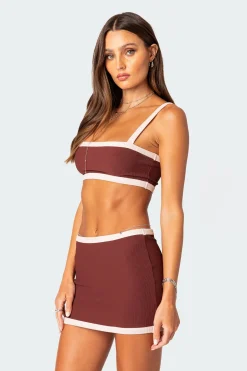 Sutton Contrast Ribbed Bra Top