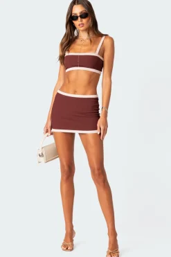 Sutton Contrast Ribbed Mini Skirt