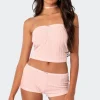 Sweetpea Ruched Pointelle Tube Top