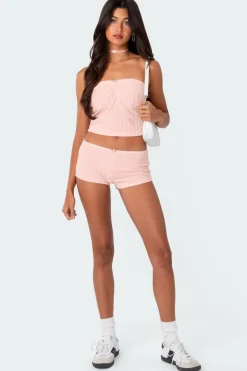 Sweetpea Ruched Pointelle Tube Top