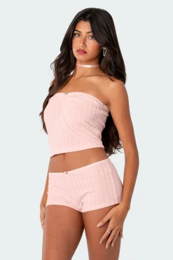 Sweetpea Ruched Pointelle Tube Top