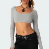 Sydney Ribbed Open Back Crop Top