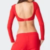 Sydney Ribbed Open Back Crop Top