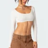 Sydney Ribbed Open Back Crop Top