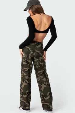 Sydney Ribbed Open Back Crop Top