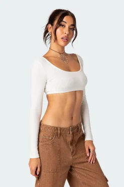 Sydney Ribbed Open Back Crop Top