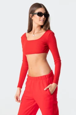 Sydney Ribbed Open Back Crop Top