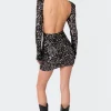 Sylvie Sequin Open Back Mini Dress