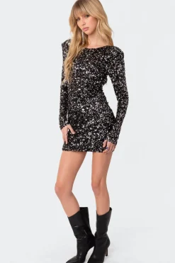 Sylvie Sequin Open Back Mini Dress