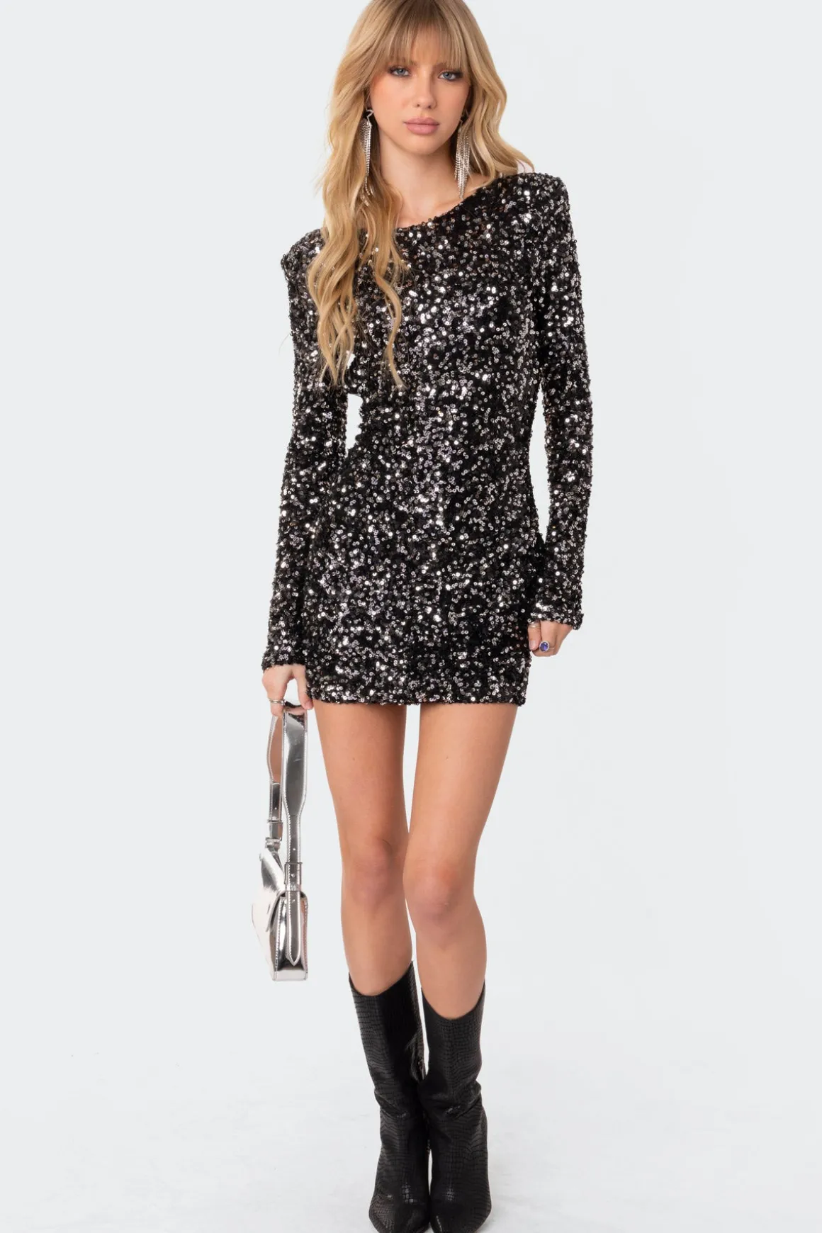 Sylvie Sequin Open Back Mini Dress