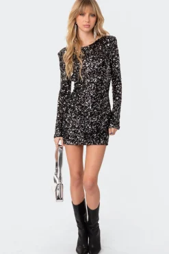Sylvie Sequin Open Back Mini Dress