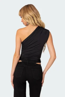 Tabby Gathered One Shoulder Bodysuit