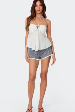 Tadria Drawstring Baby Doll Top