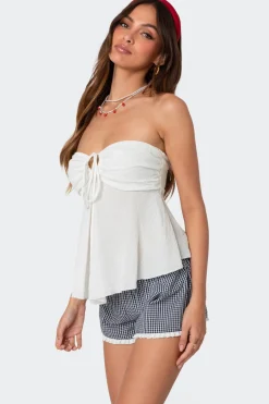 Tadria Drawstring Baby Doll Top