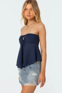 Tadria Drawstring Baby Doll Top