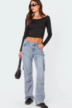 Tahlia V Neck Off Shoulder Top