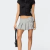 Tate Belted Pleated Mini Skirt