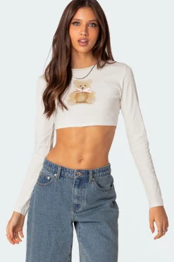 Ted Cropped Long Sleeve T Shirt