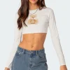 Ted Cropped Long Sleeve T Shirt