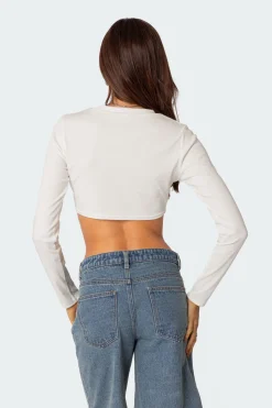 Ted Cropped Long Sleeve T Shirt